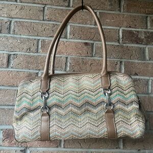 Croft & Barrow Chevron Shoulder Bag - Brown and Green